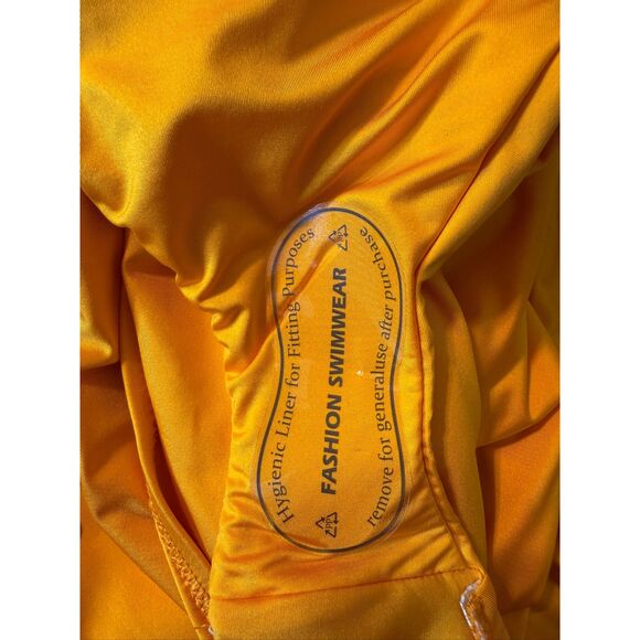 NWT‎ Trina Turk Monaco Ruffle Mellow Yellow Ruffle Top 1 Piece Swimsuit Size 14 - Picture 8 of 10